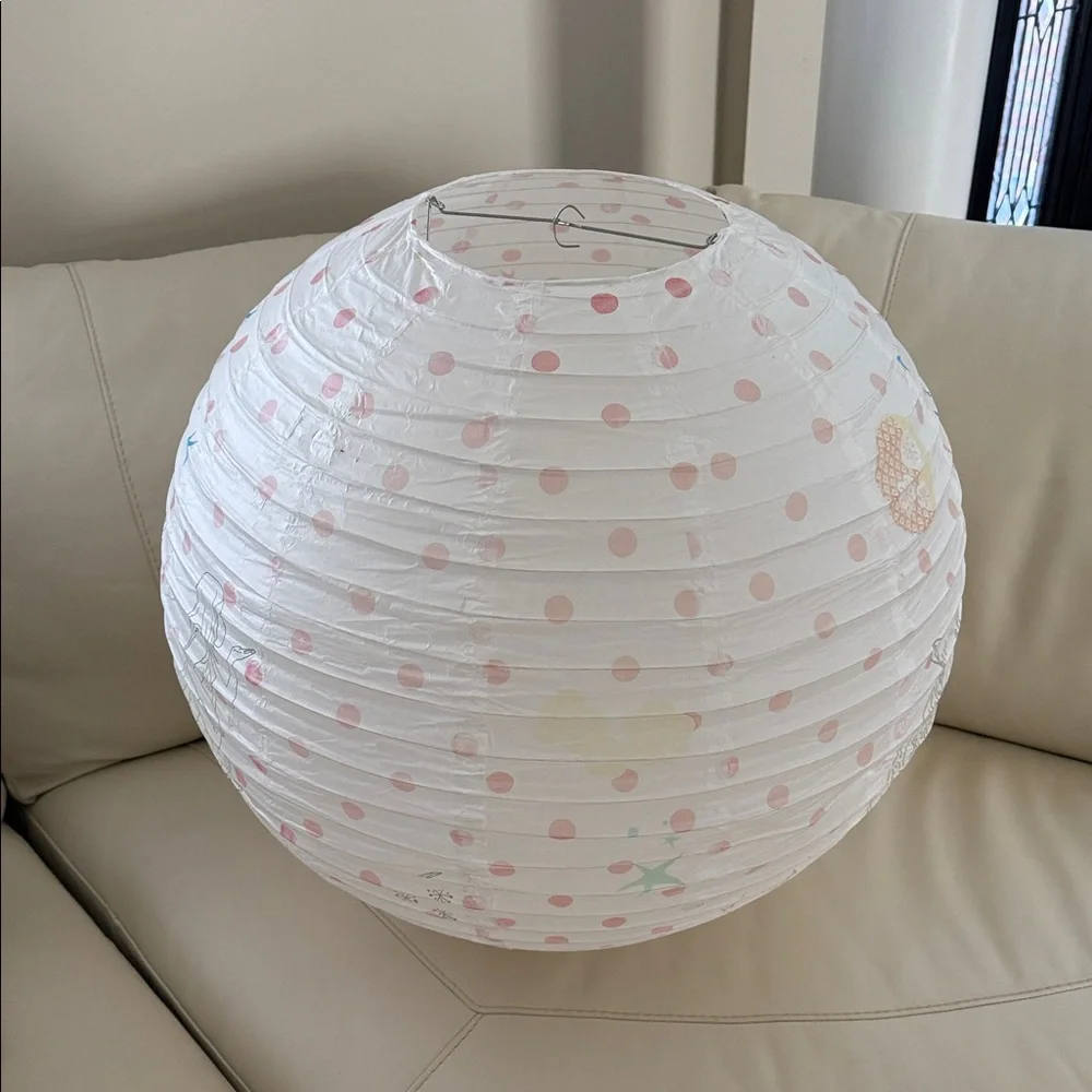 Mimi'Lou Pink Polka Dots & Sheep Paper Lantern NEW